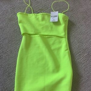 Lime green dress with chest slit! NWT
